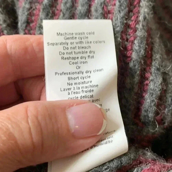 Chiaramente gray and  burgundy oversize slouchy sweater in a wool blend - Picture 5 of 7